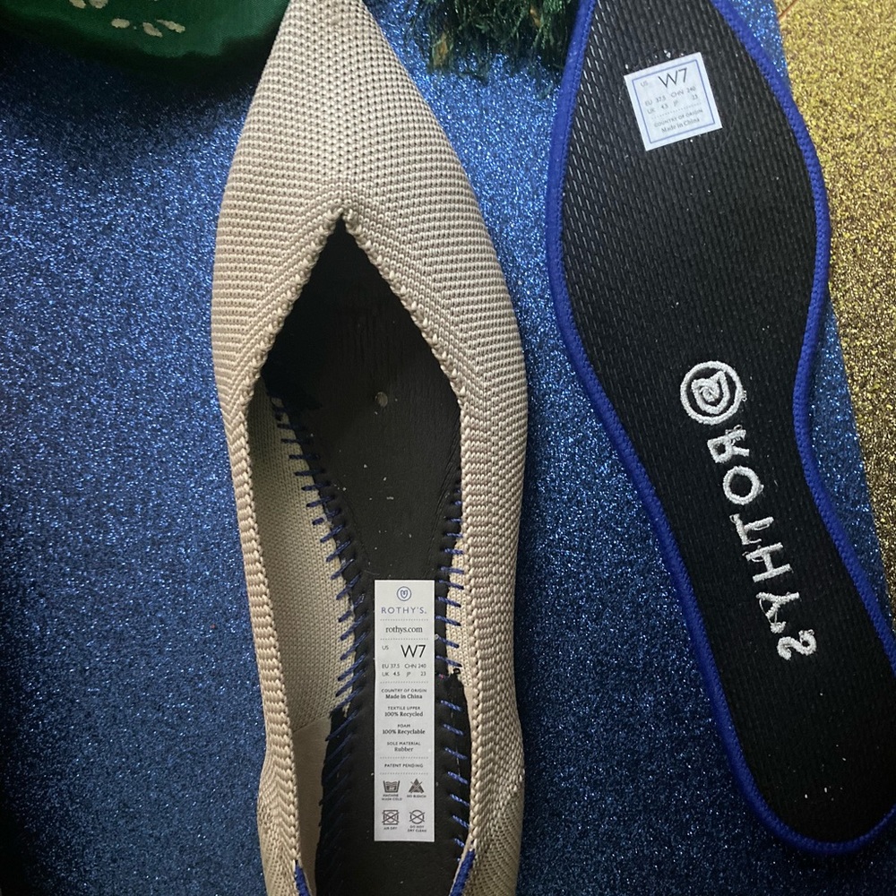 ROTHY'S GREY BLUE HALO RETIRED POINTED Flats LUX - Picture 9 of 13